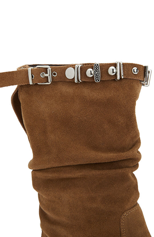 Taba Taşlı Kadın Süet Bot