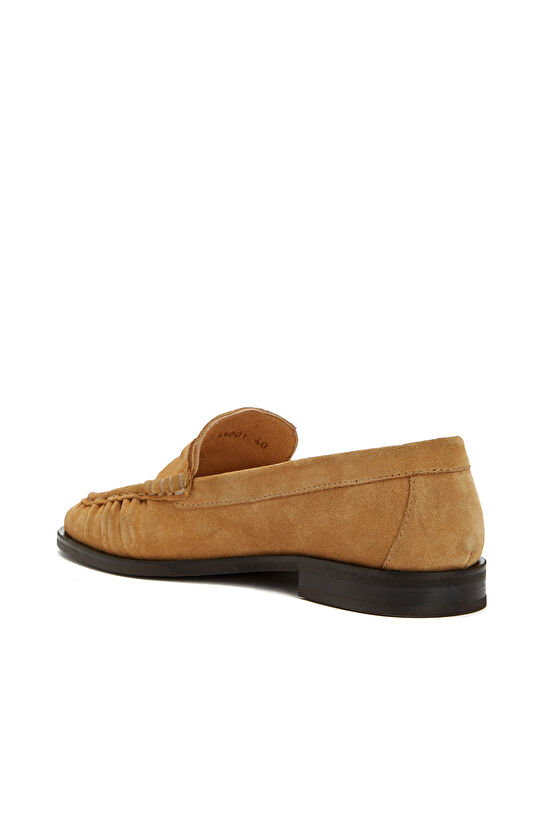 Gold Kadın Bantlı Süet Loafer
