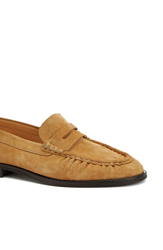 Gold Kadın Bantlı Süet Loafer