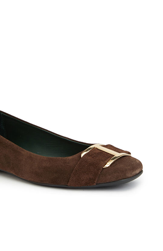 Kahverengi Tokalı Deri Babet