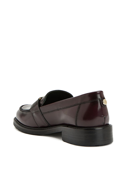 Vişne Tokalı Deri Loafer