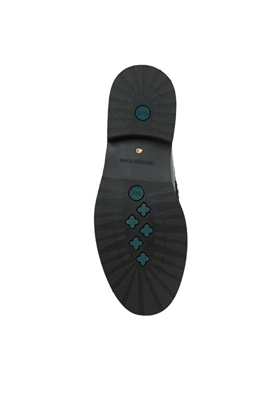 Siyah Kadın Tokalı Rugan Deri Loafer