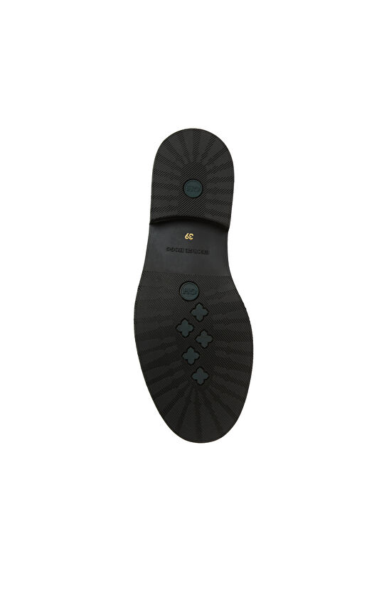 Kahverengi Kadın Tokalı Rugan Deri Loafer