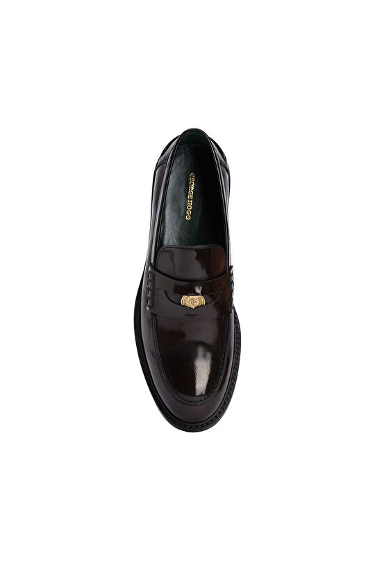Brown Women's Buckle Leather Loafer