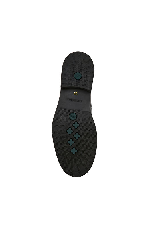 Siyah Tokalı Kadın Deri Loafer