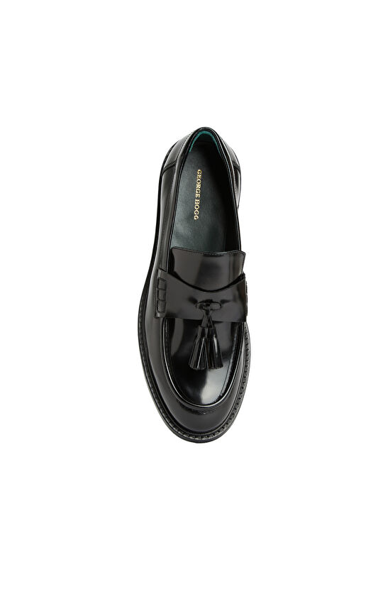 Siyah Kadın Deri Loafer