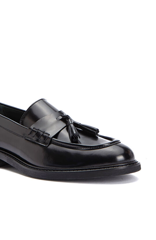 Black Women's Leather Loafer
