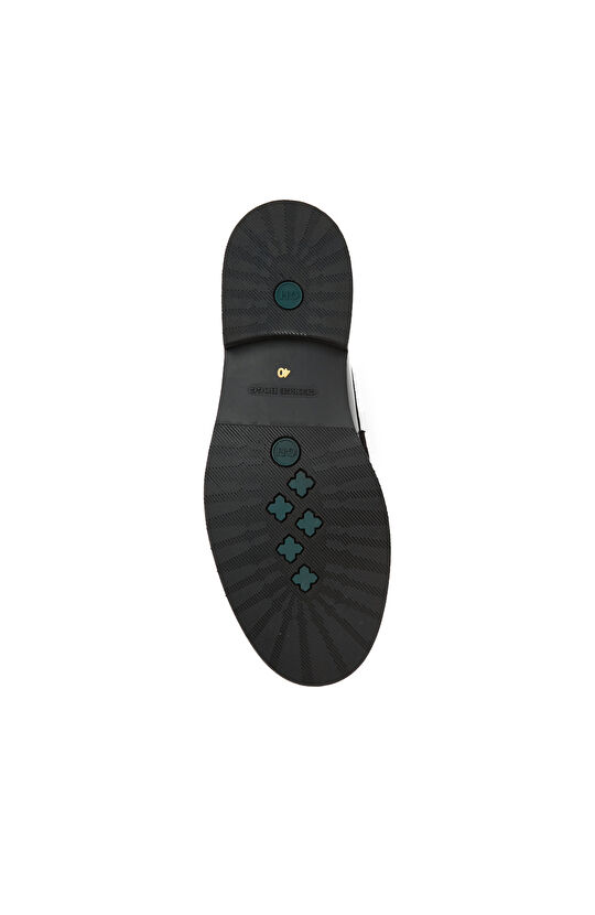 Siyah Tokalı Kadın Deri Loafer