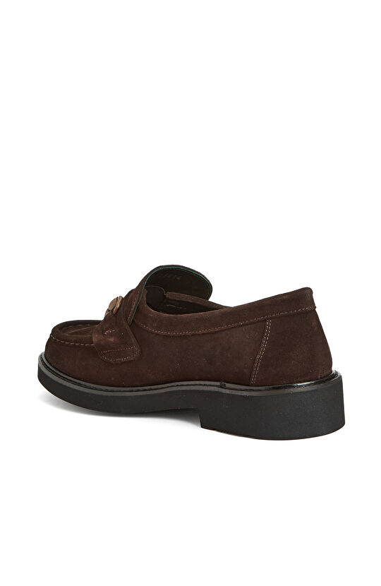 Acı Kahve Tokalı Kadın Deri Loafer