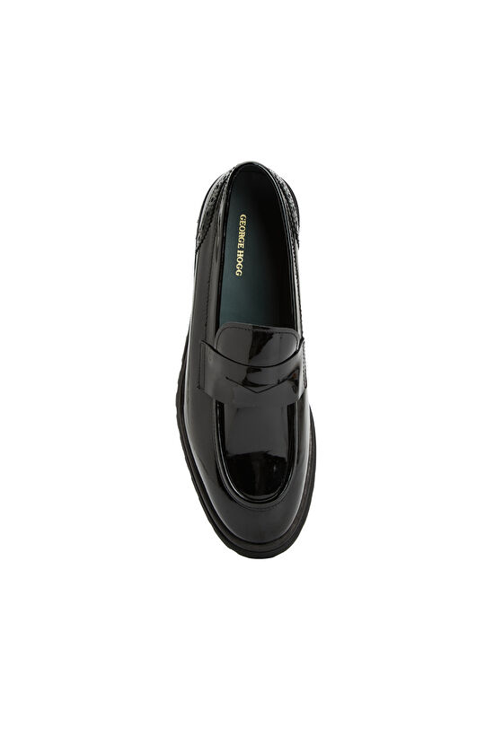 Siyah Kuşak Detaylı Kadın Deri Loafer