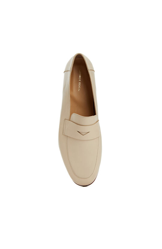 Nude Kuşak Detaylı Kadın Deri Loafer