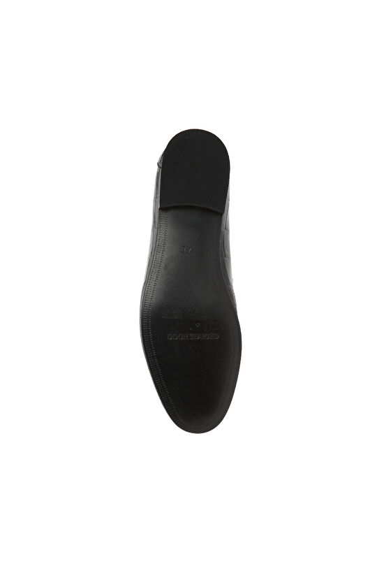 Siyah Kroko Desenli Kadın Deri Loafer