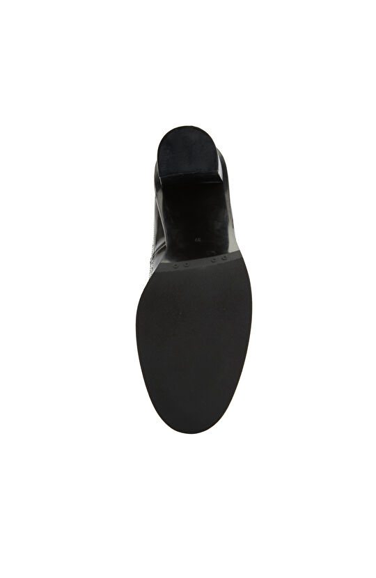 Siyah Kadın Metalik Rugan Ayakkabı