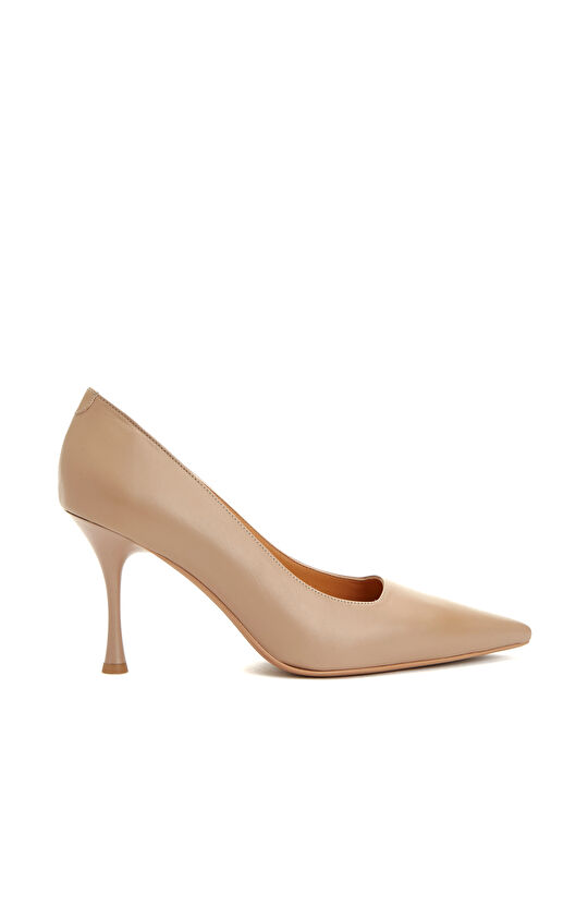 Nude Kadın Deri Topuklu Ayakkabı