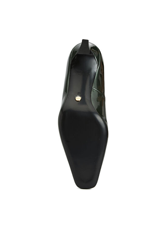 Yeşil Rugan Deri Topuklu Ayakkabı