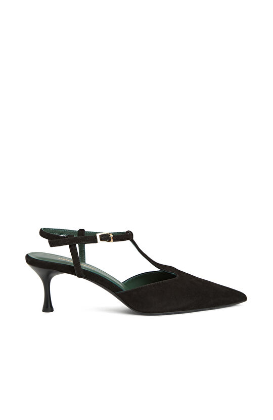 Siyah Süet Topuklu Ayakkabı