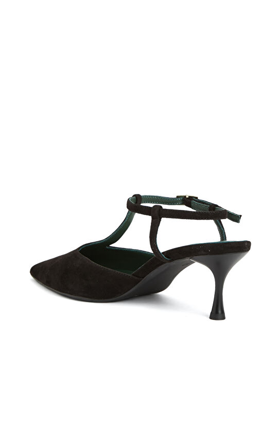 Siyah Süet Topuklu Ayakkabı