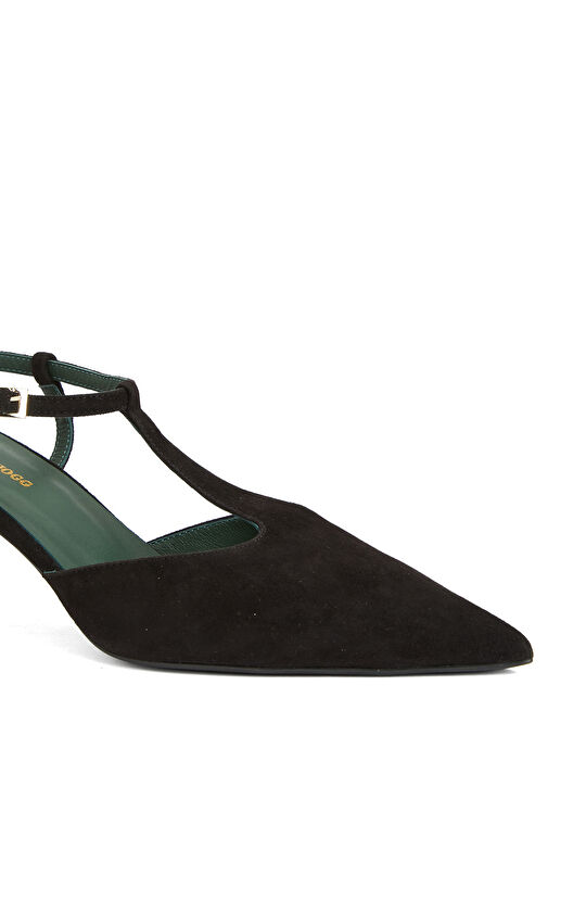 Siyah Süet Topuklu Ayakkabı