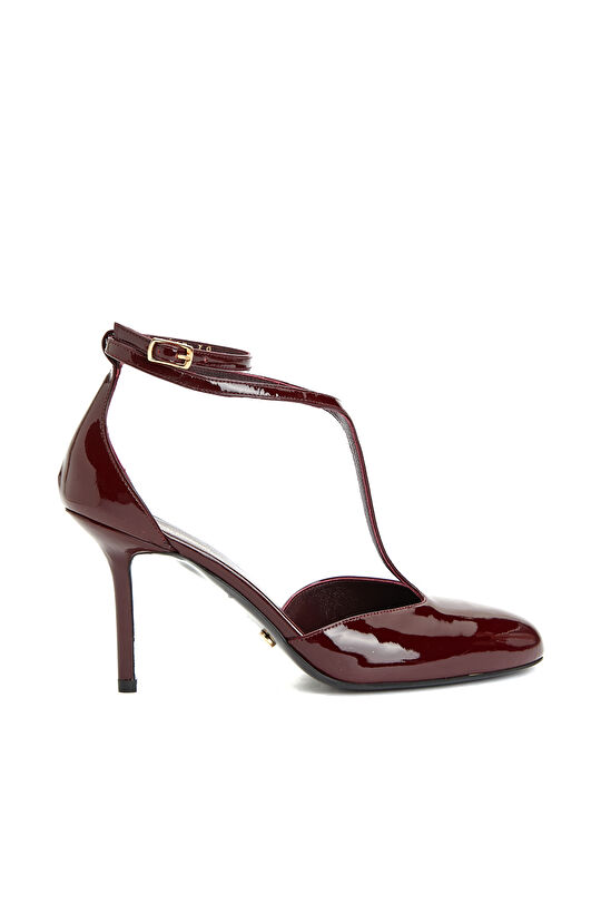 Bordo Rugan Topuklu Ayakkabı