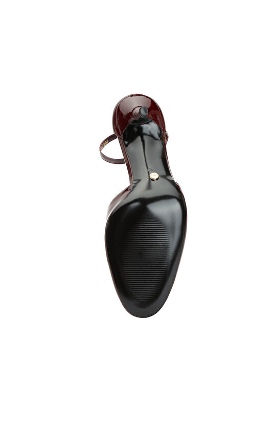 Bordo Rugan Topuklu Ayakkabı