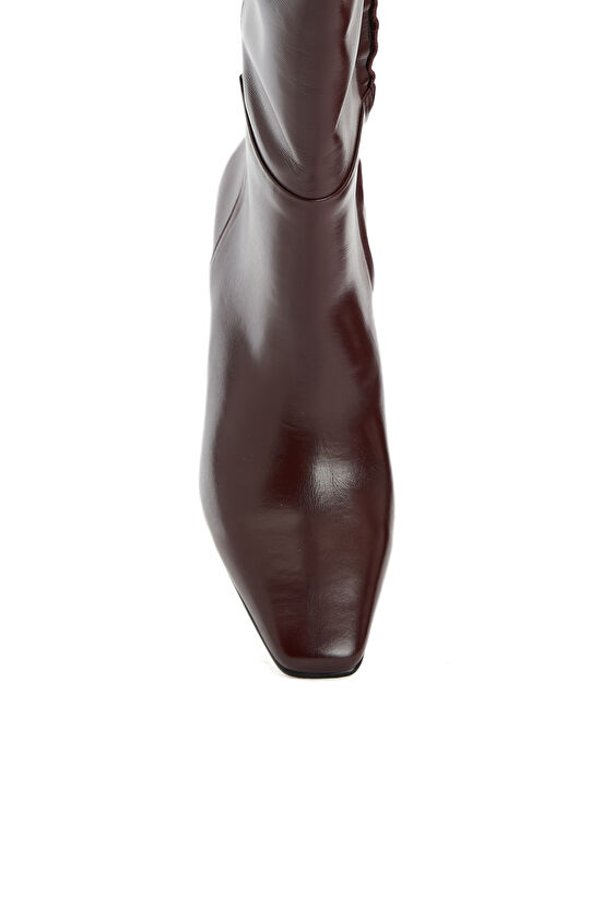 Bordo Kadın Deri Çizme