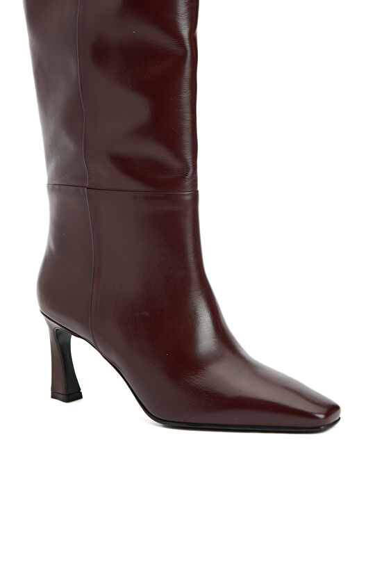 Bordo Kadın Deri Çizme
