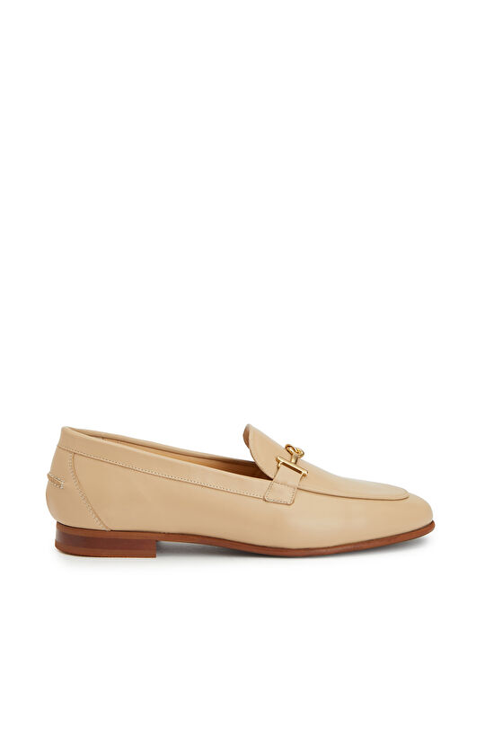 Nude Tokalı Kadın Deri Loafer