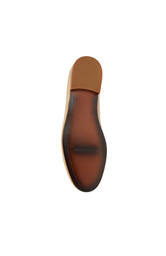 Nude Tokalı Kadın Deri Loafer