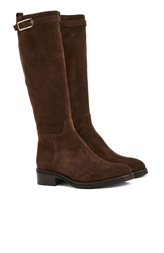 Kahverengi Kadın Süet Çizme