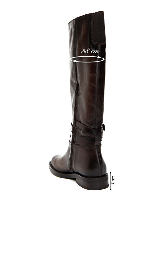 Kahverengi Kadın Deri Çizme