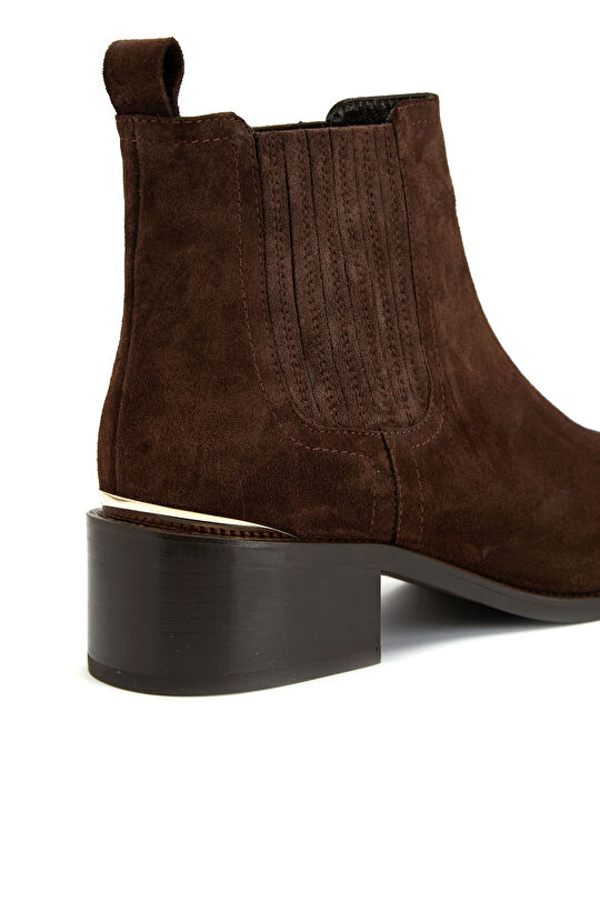 Kahverengi Kadın Deri Bot