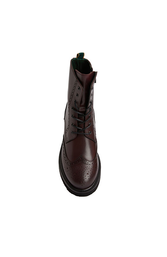 Kahverengi Kadın Zımbalı Deri Bot