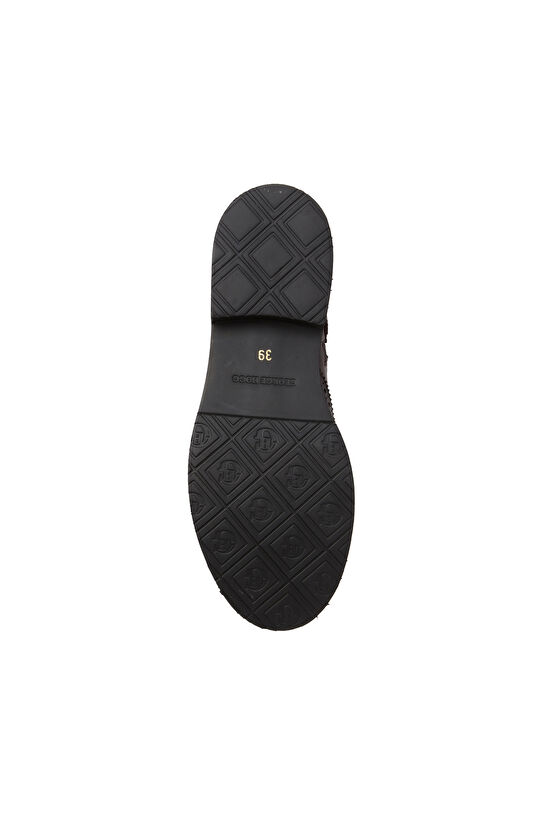 Kahverengi Kadın Zımbalı Deri Bot