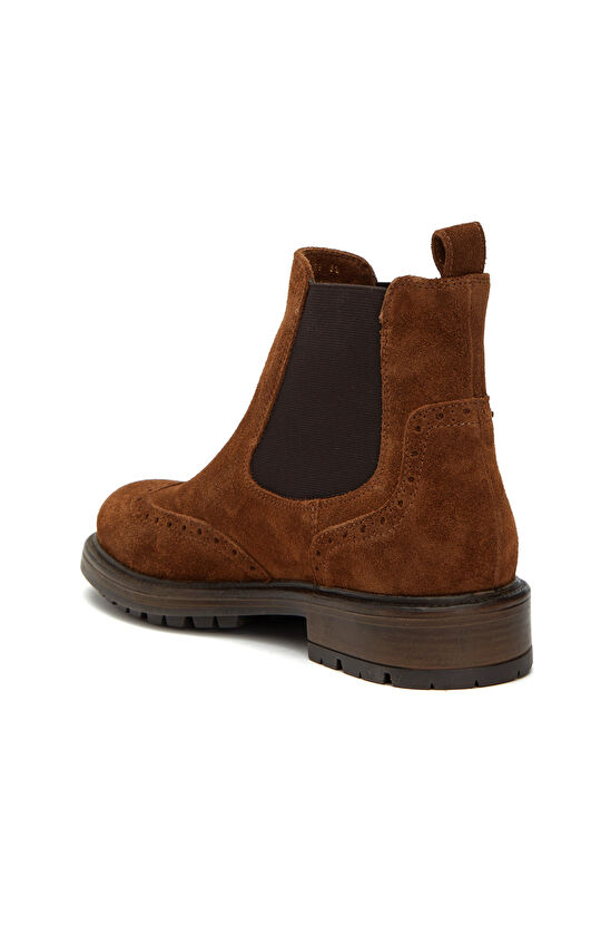 Taba Zımbalı Lastikli Kadın Deri Bot