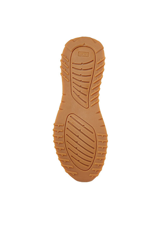 Bej Desenli Kadın Deri Sneaker