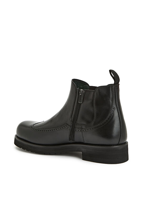 Siyah Erkek Chelsea Deri Bot