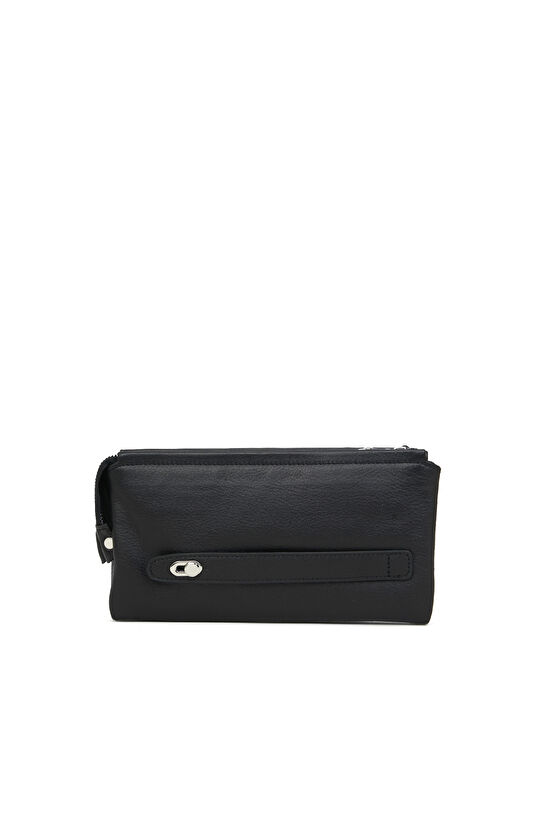 Siyah Erkek Deri Clutch