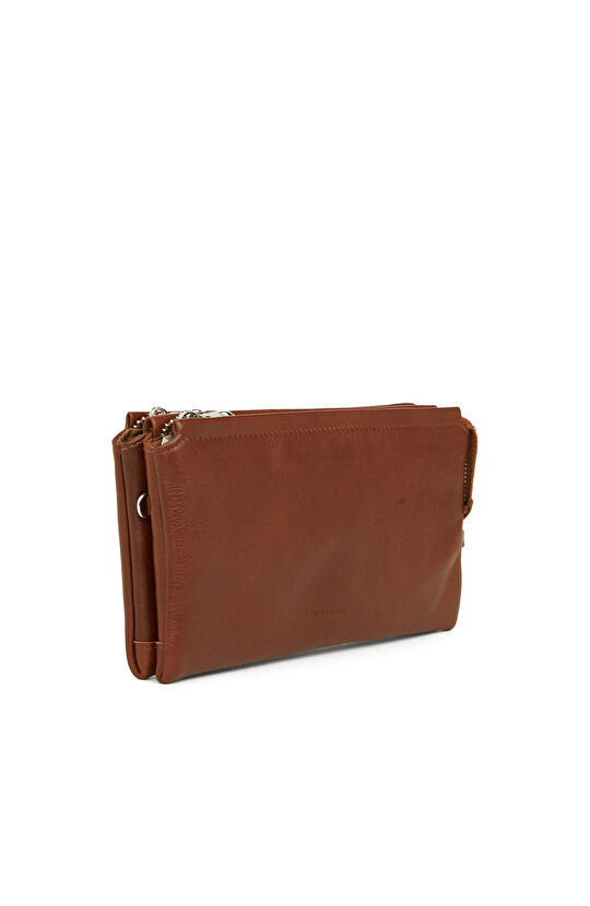 Kahverengi Erkek Deri Clutch