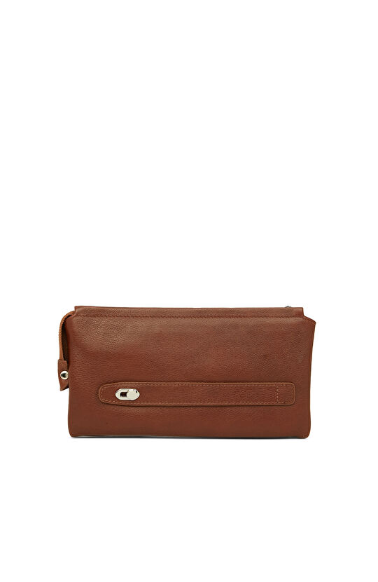 Kahverengi Erkek Deri Clutch