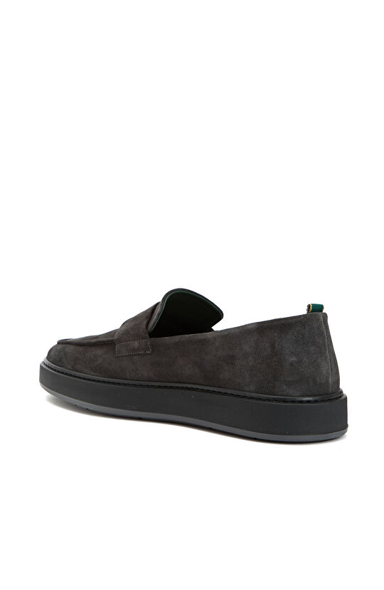 Gri Erkek Süet Loafer