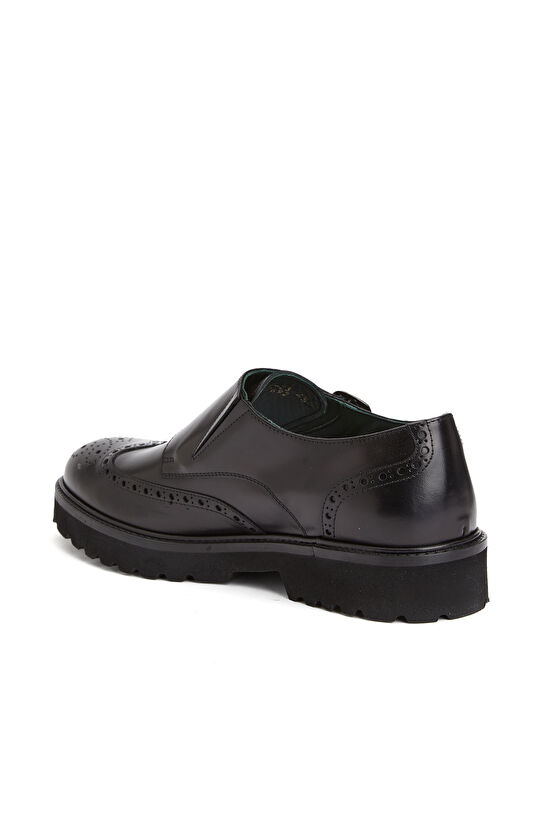 Siyah Toka Detaylı Erkek Deri Ayakkabı