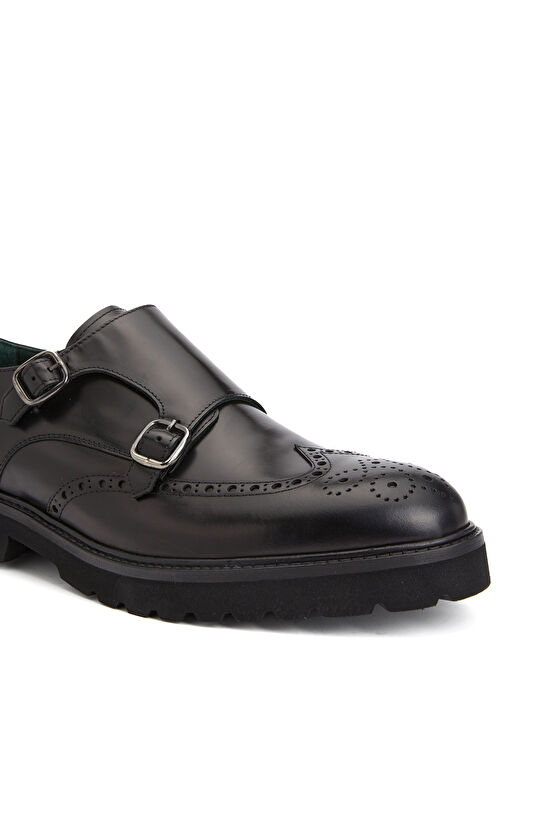 Siyah Toka Detaylı Erkek Deri Ayakkabı