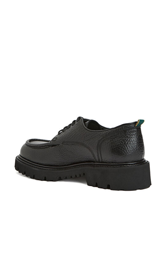 Siyah Baskılı Erkek Deri Ayakkabı