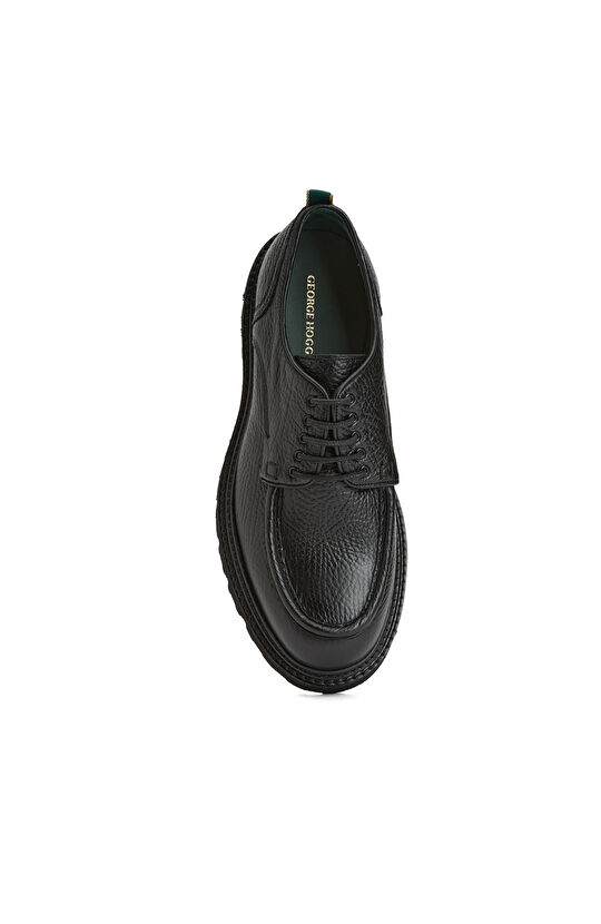 Siyah Baskılı Erkek Deri Ayakkabı