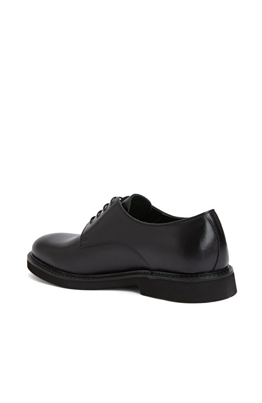 Siyah Saraç Detaylı Erkek Deri Ayakkabı