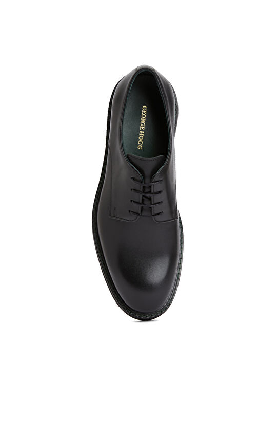 Siyah Saraç Detaylı Erkek Deri Ayakkabı