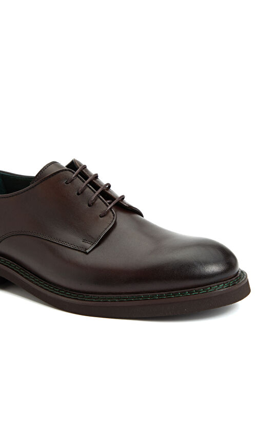 Kahverengi Saraç Detaylı Erkek Deri Ayakkabı