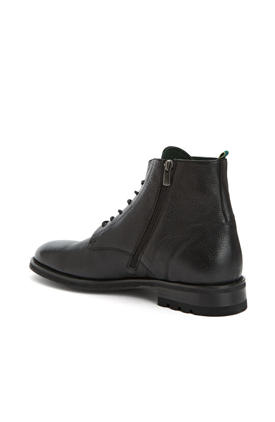 Siyah Baskılı Erkek Deri Bot