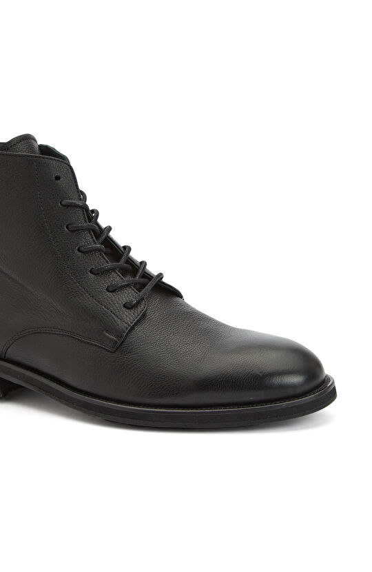 Siyah Baskılı Erkek Deri Bot