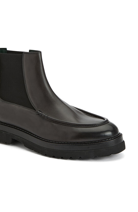 Antrasit Erkek Deri Bot